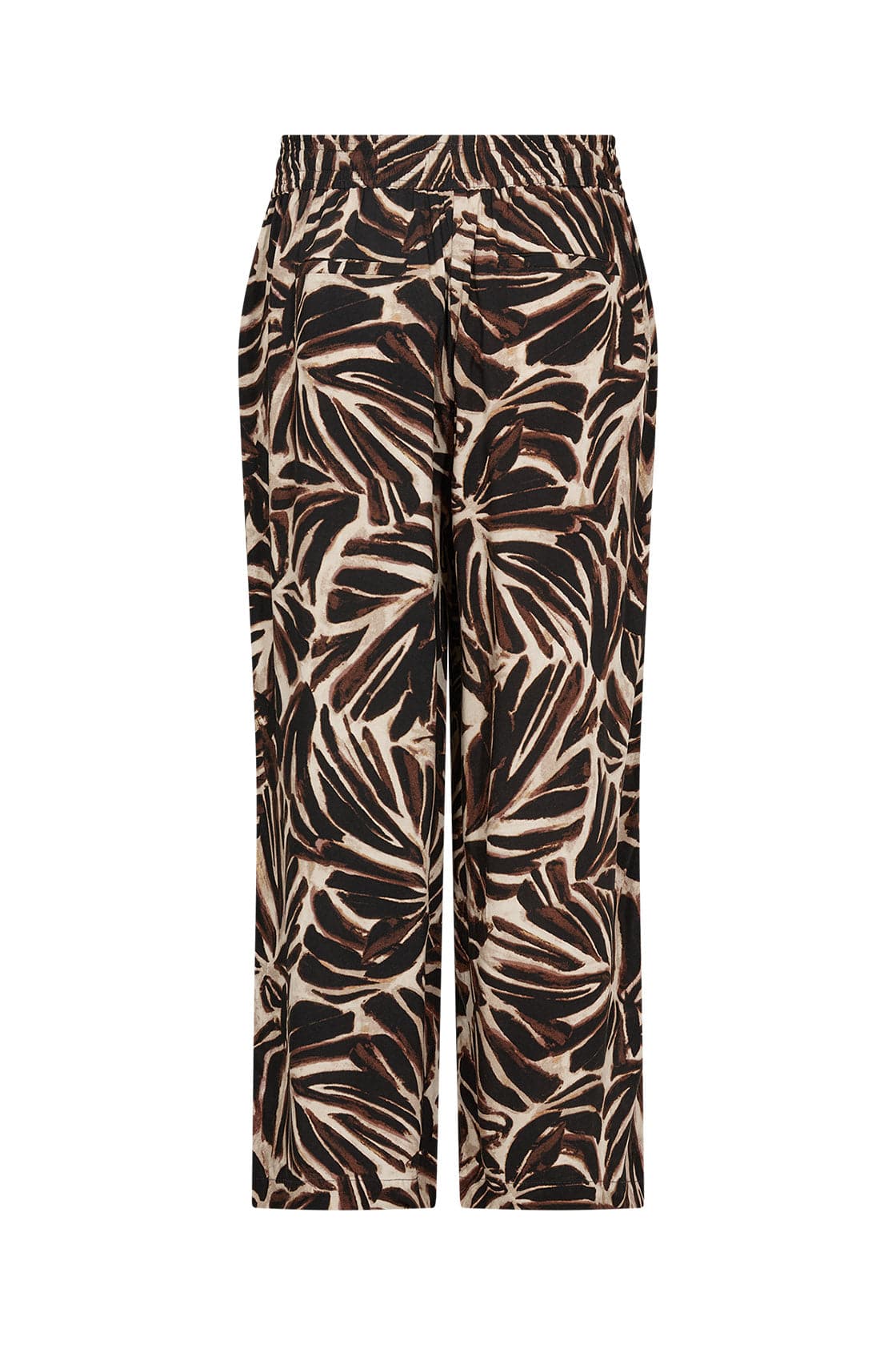 Soya Concept Roksana Leaf Print Cropped Trousers - Hot Fudge Combi