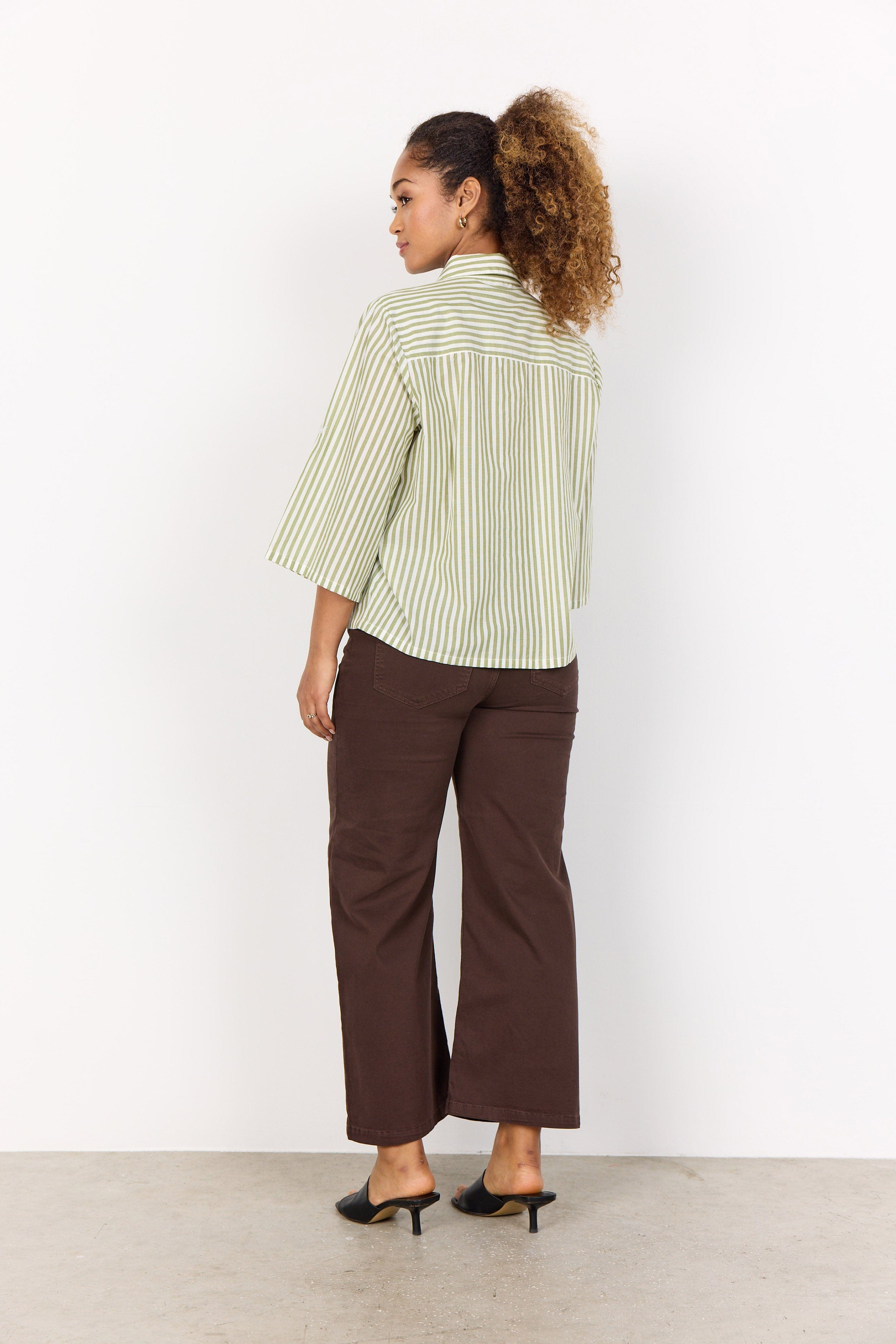 Soya Concept Rosette Stripe Shirt - Calliste Green Combi