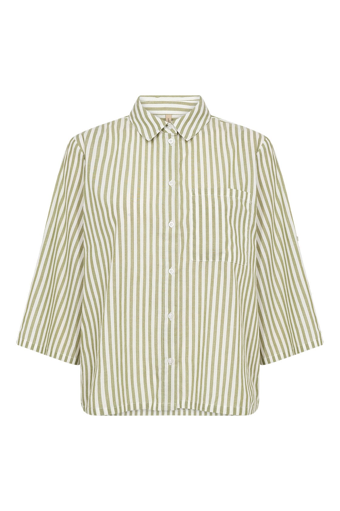 Soya Concept Rosette Stripe Shirt - Calliste Green Combi