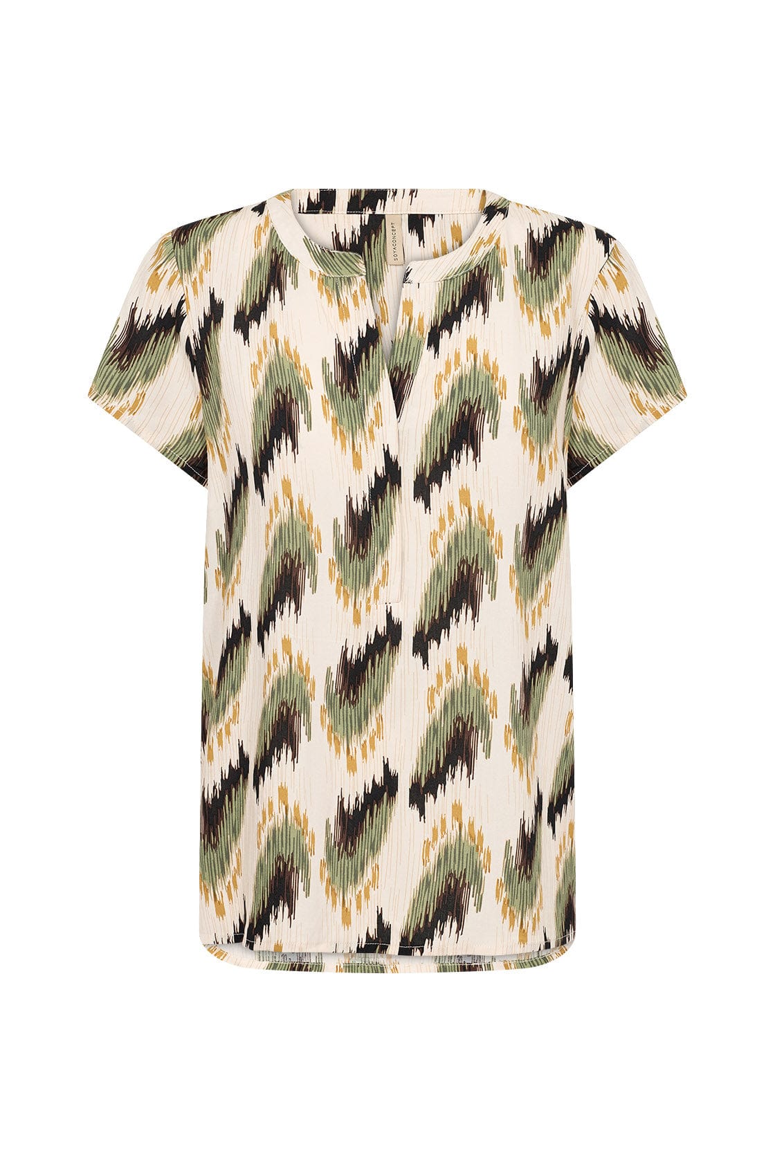 Soya Concept Rosilda Abstract Print T-Shirt - Calliste Green Combi