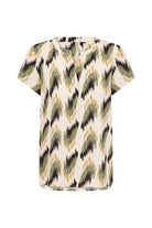 Soya Concept Rosilda Abstract Print T-Shirt - Calliste Green Combi
