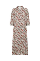 Soya Concept Samea Printed Midi Dress - Mineral Red Combi