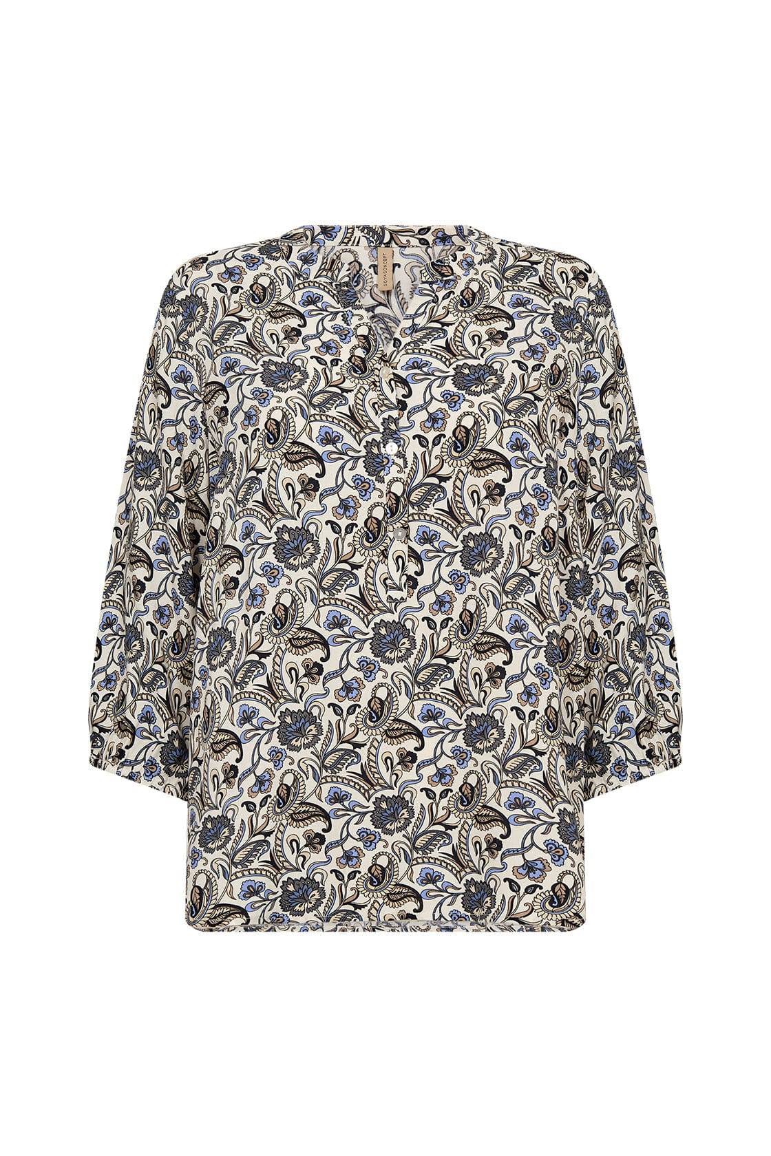 Soya Concept Samea Printed Three Quarter Sleeve Blouse - Hydrangea Combi