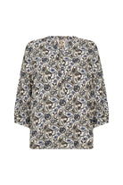 Soya Concept Samea Printed Three Quarter Sleeve Blouse - Hydrangea Combi