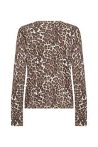 Soya Concept Sati Animal Print Cotton Knit Cardigan - Hot Fudge Combi