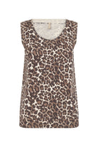 Soya Concept Sati Animal Print Cotton Knit Sleeveless Jumper - Hot Fudge Combi