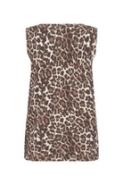 Soya Concept Sati Animal Print Cotton Knit Sleeveless Jumper - Hot Fudge Combi