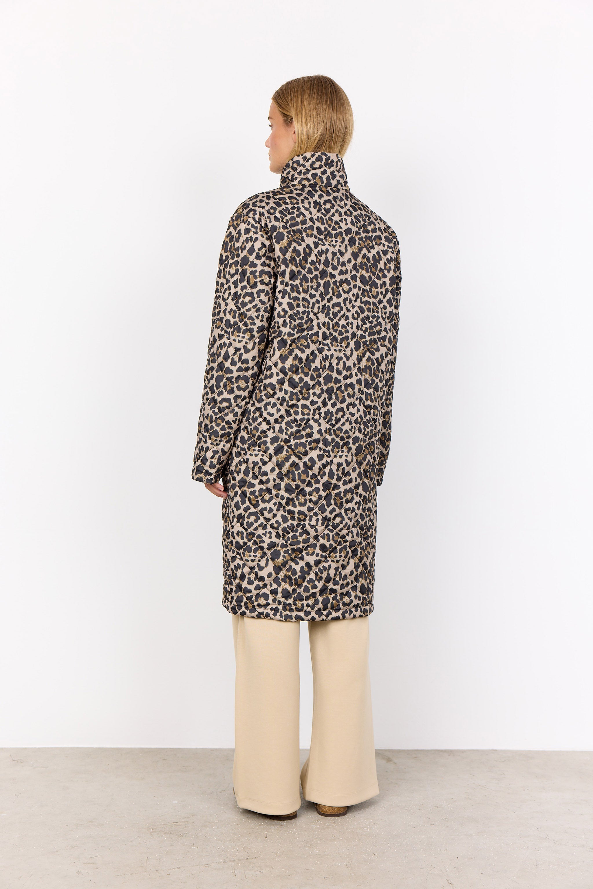 Soya Concept Sedine Quilted Leopard Print  - Black Combi