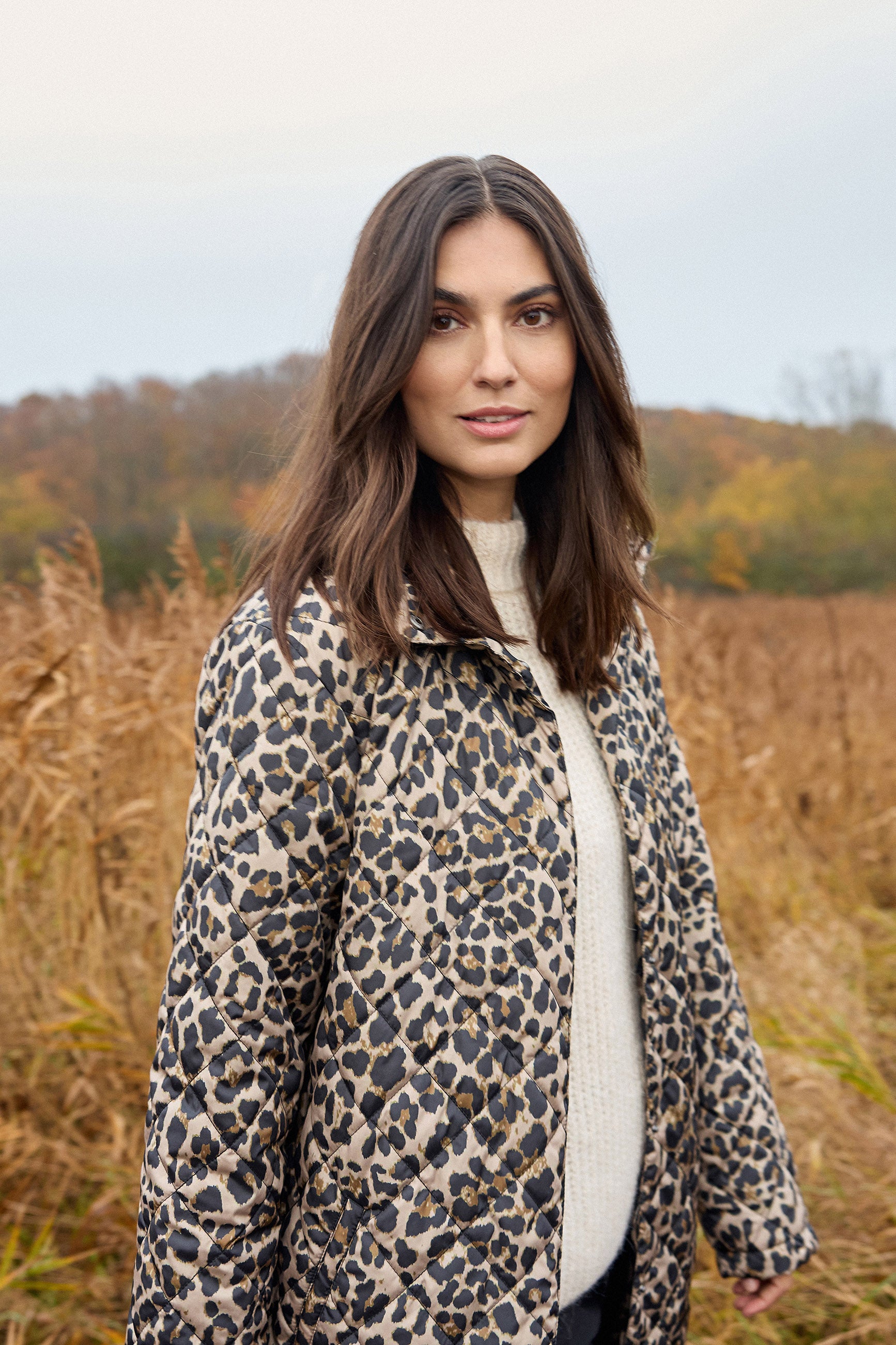 Soya Concept Sedine Quilted Leopard Print  - Black Combi