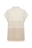 Soya Concept Selvi Knitted Drop Shoulder Jumper - Sand Melange Combi