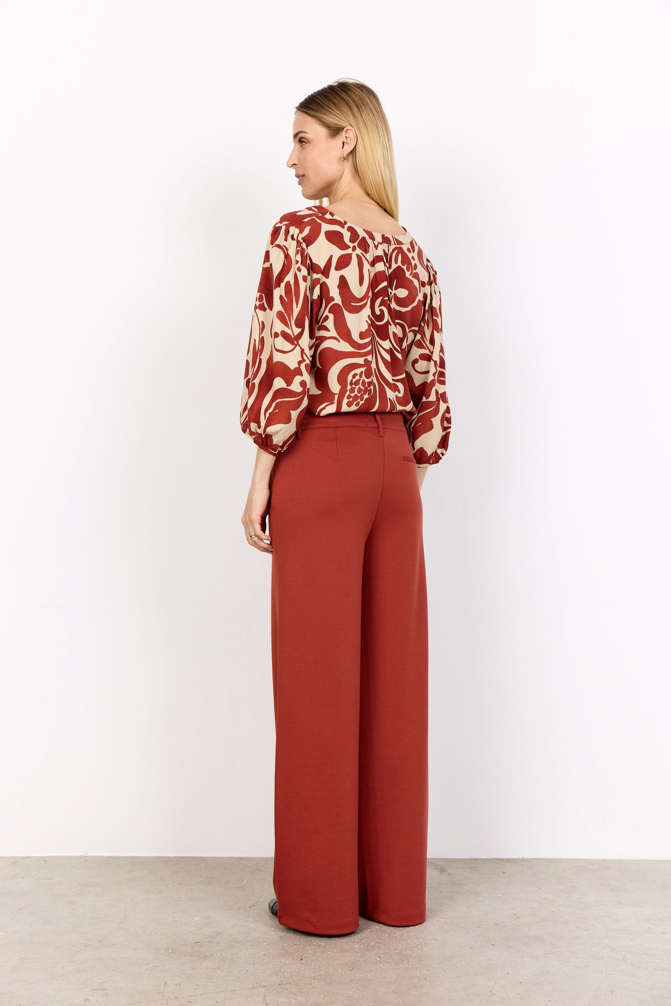 Soya Concept Senta Printed Blouse - Mineral Red Combi