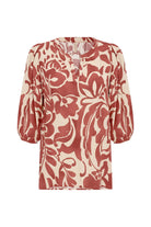 Soya Concept Senta Printed Blouse - Mineral Red Combi