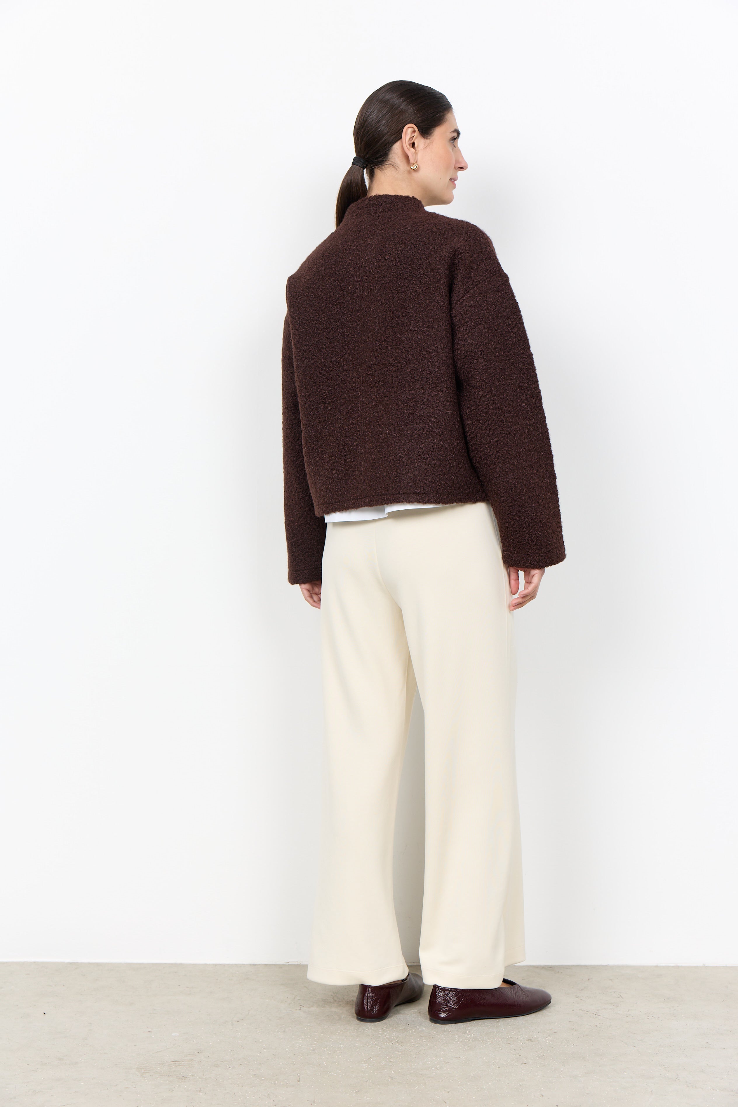 Soya Concept Shaima Boucle Style Jacket - Chocolate Plum