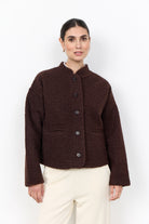 Soya Concept Shaima Boucle Style Jacket - Chocolate Plum