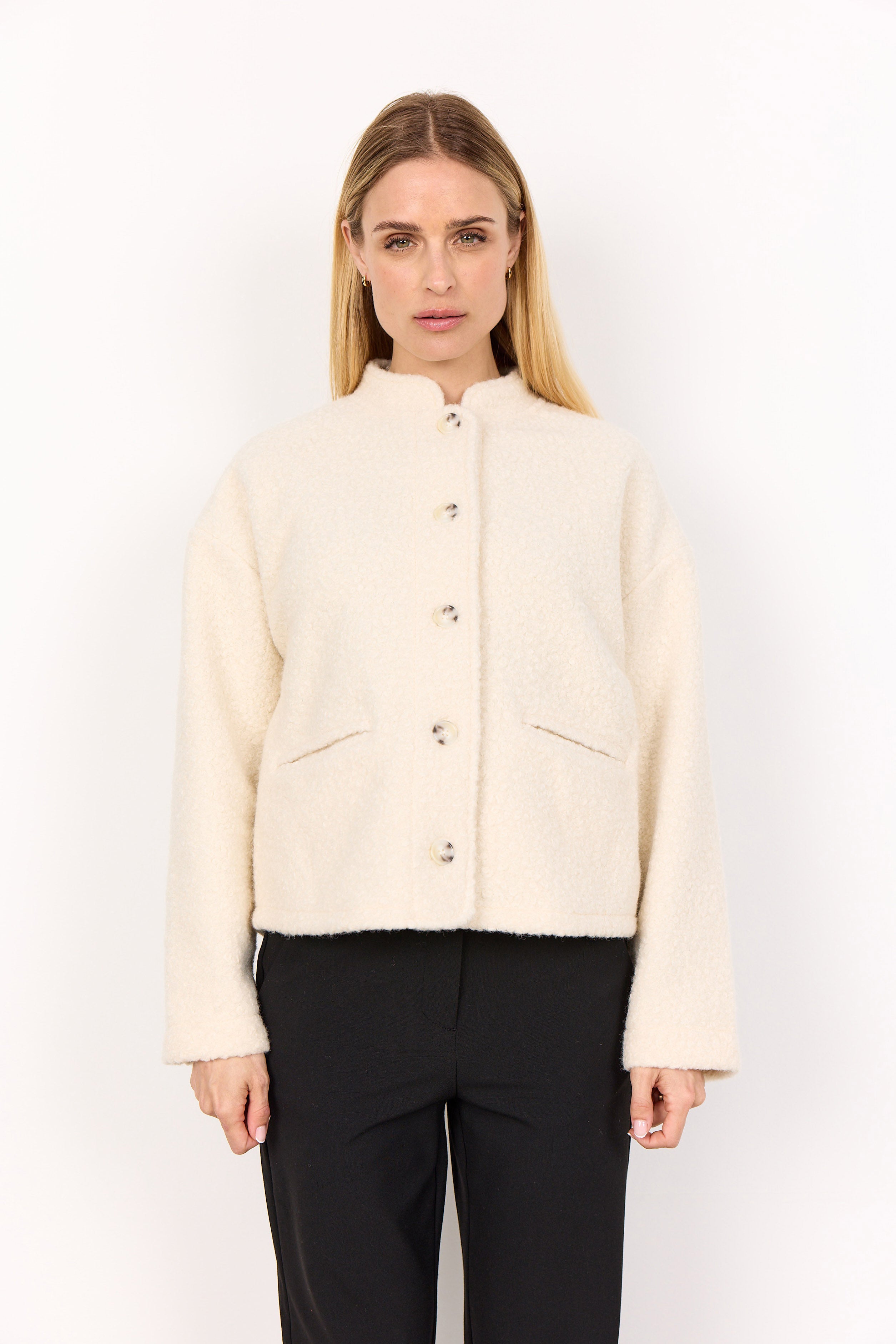 Soya Concept Shaima Boucle Style Jacket - Cream