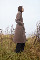 Soya Concept Shakira Wool Blend Belted Longline Coat - Hot Fudge Combi