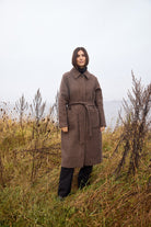 Soya Concept Shakira Wool Blend Belted Longline Coat - Hot Fudge Combi