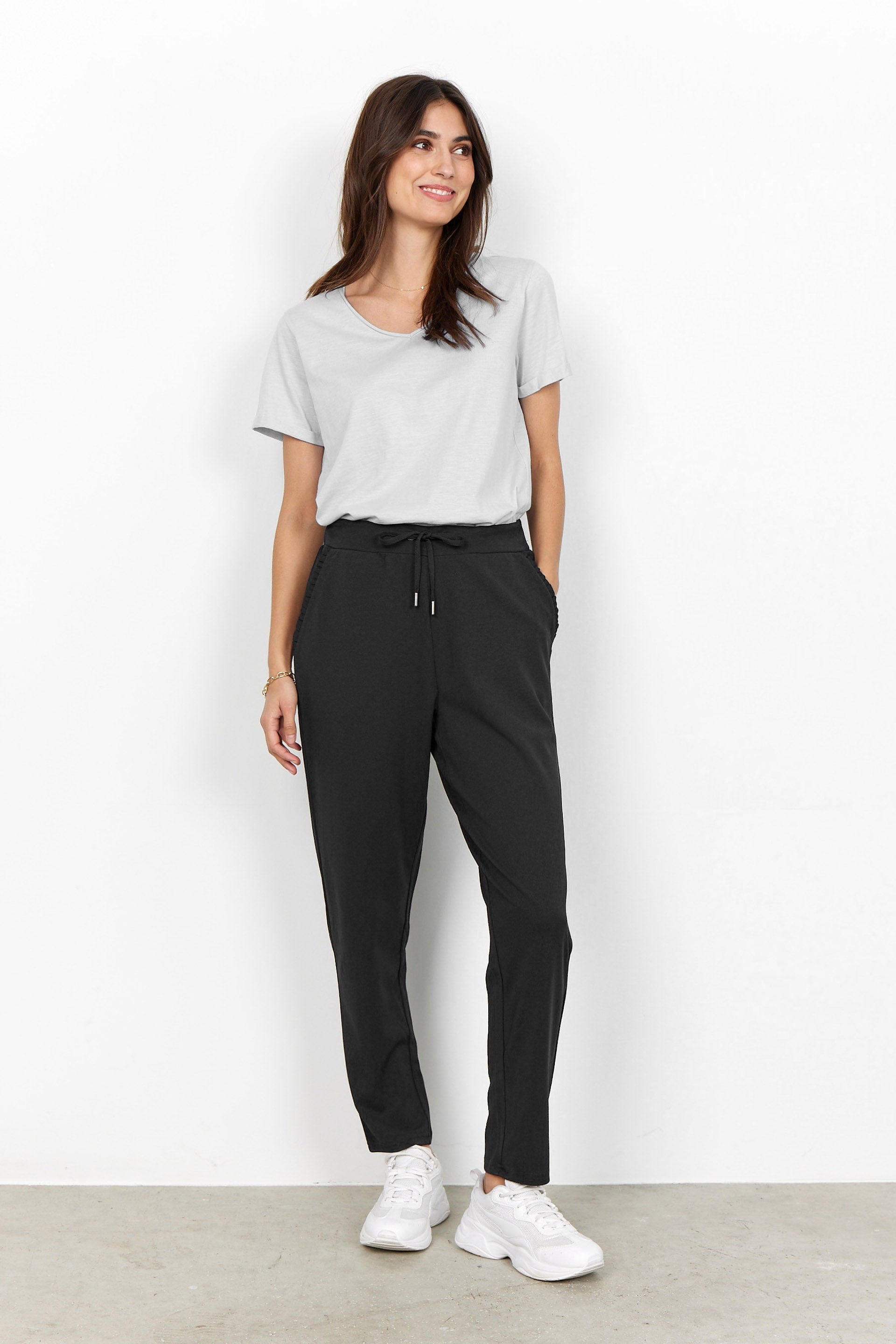 Soya Concept Siham Elastic Waist Trousers - Black – Potters of Buxton