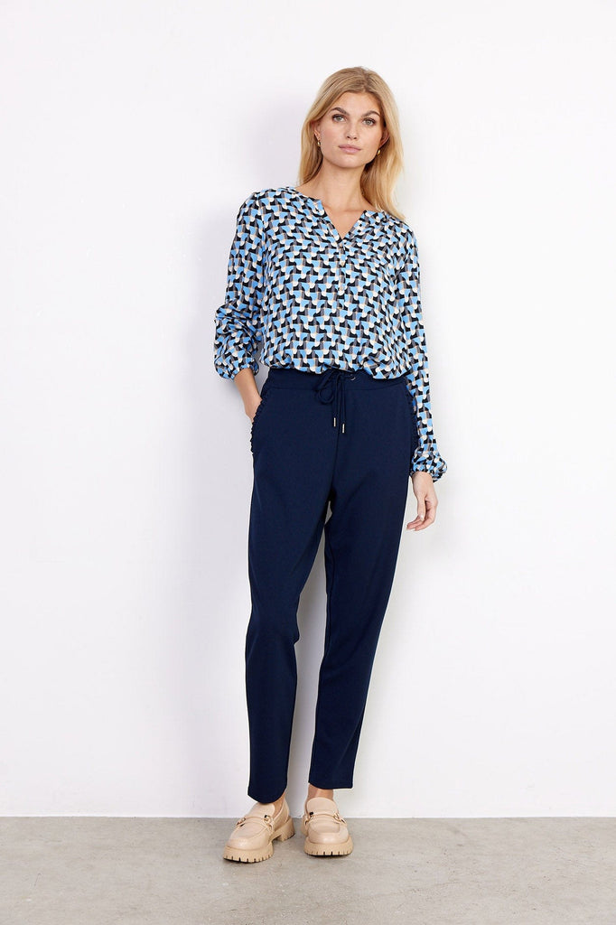 Soya Concept Siham Stretch Waist Trousers - Navy