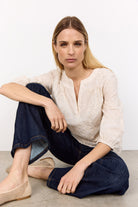 Soya Concept Silva Applique Blouse - Cream