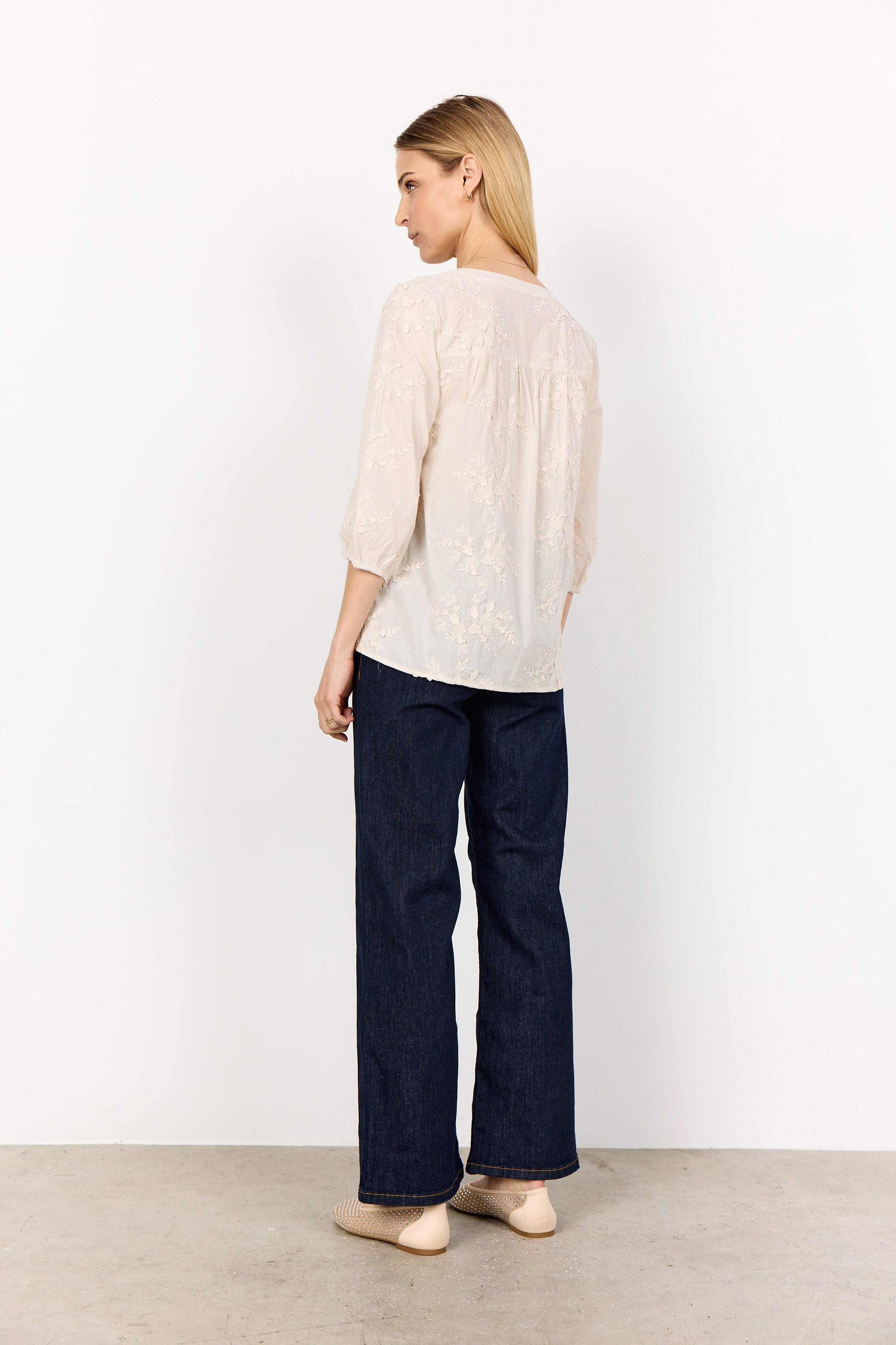 Soya Concept Silva Applique Blouse - Cream