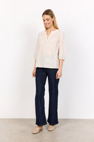 Soya Concept Silva Applique Blouse - Cream