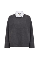 Soya Concept Vagna 2 in 1 Shirt and Wool Blend Jumper - Dark Earth Melange