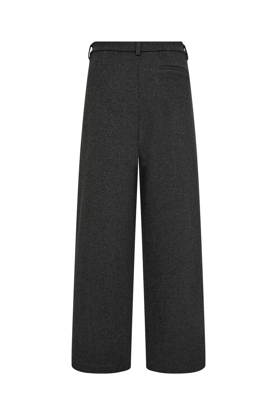 Soya Concept Vagna Wool Blend Wide Leg Trousers - Dark Earth Melange