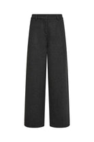 Soya Concept Vagna Wool Blend Wide Leg Trousers - Dark Earth Melange