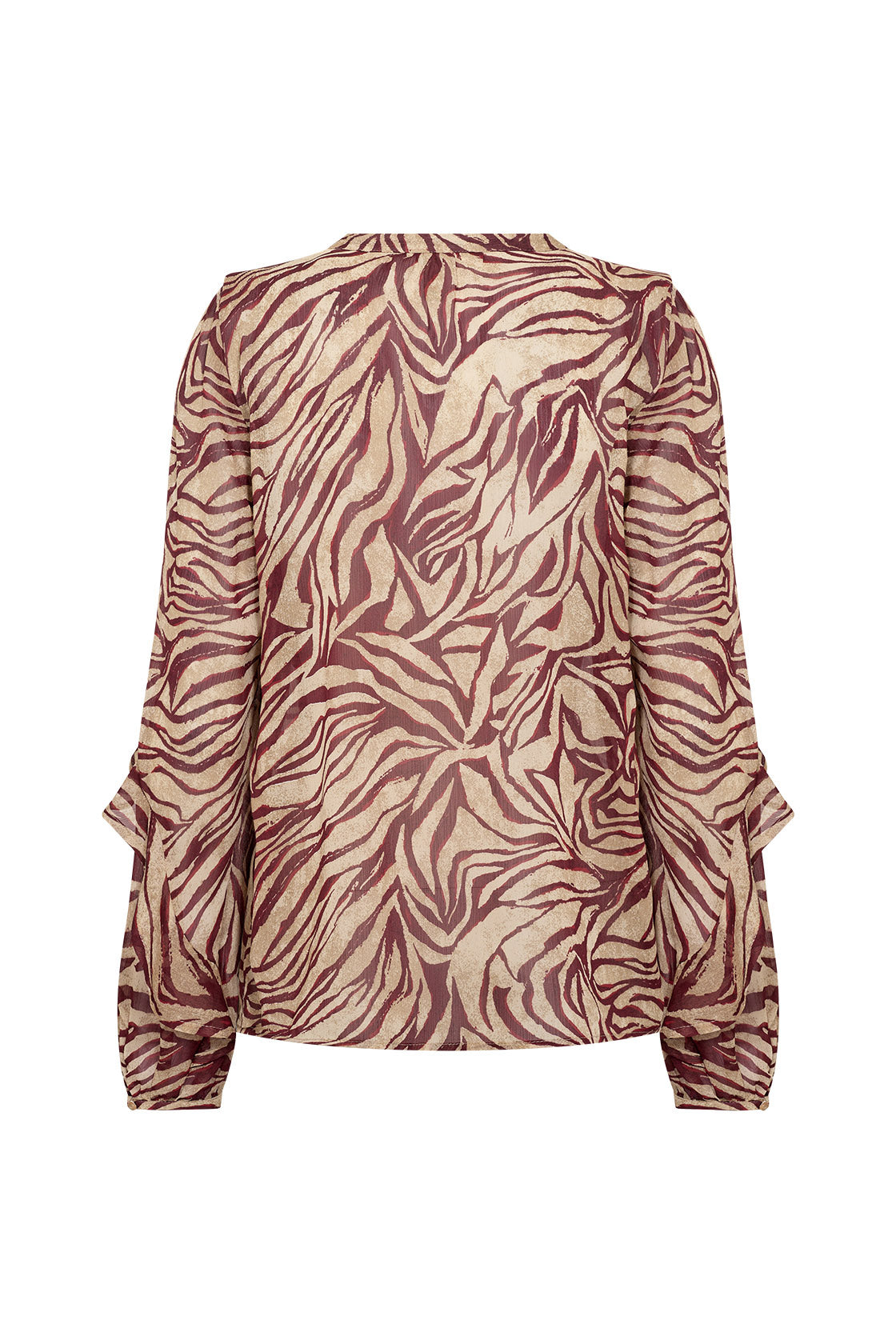 Soya Concept Valborg Printed Ruffle Detail Blouse - Red Combi