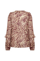 Soya Concept Valborg Printed Ruffle Detail Blouse - Red Combi