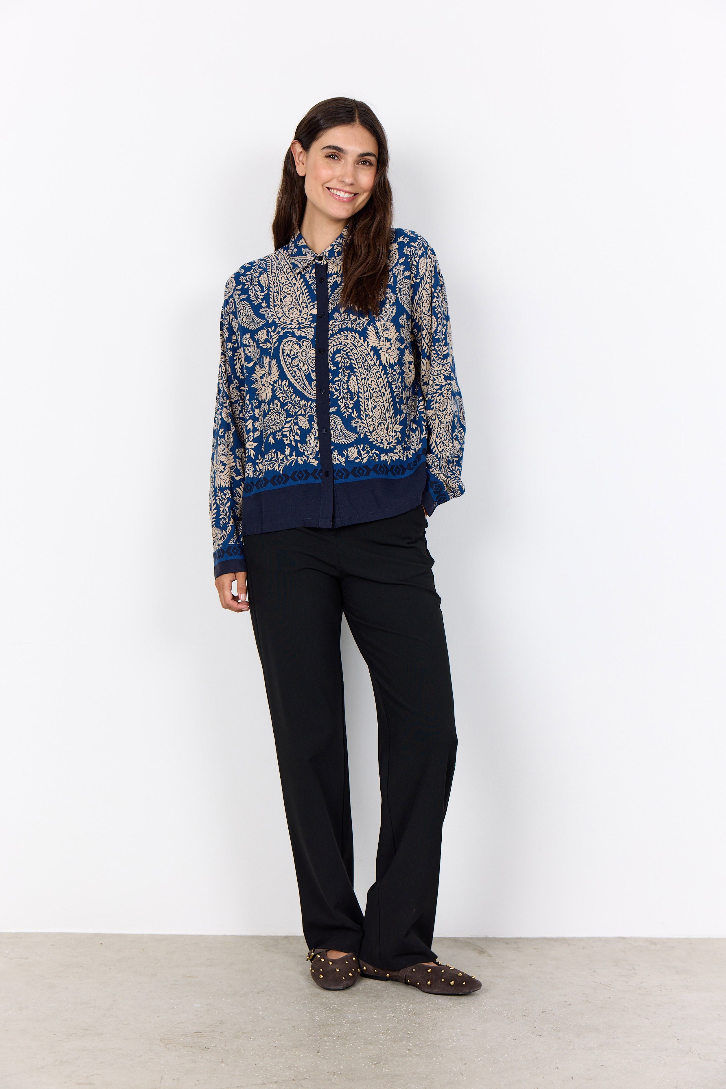 Soya Concept Valgerda Paisley Print Shirt - Estate Blue Combi