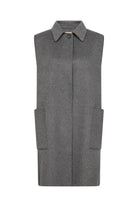 Soya Concept Vienna Longline Wool Blend Waistcoat - Dark Earth Melange