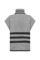 Soya Concept Vif Drop Shoulder Contrast Stripe Jumper - Mid Grey Melange Combi