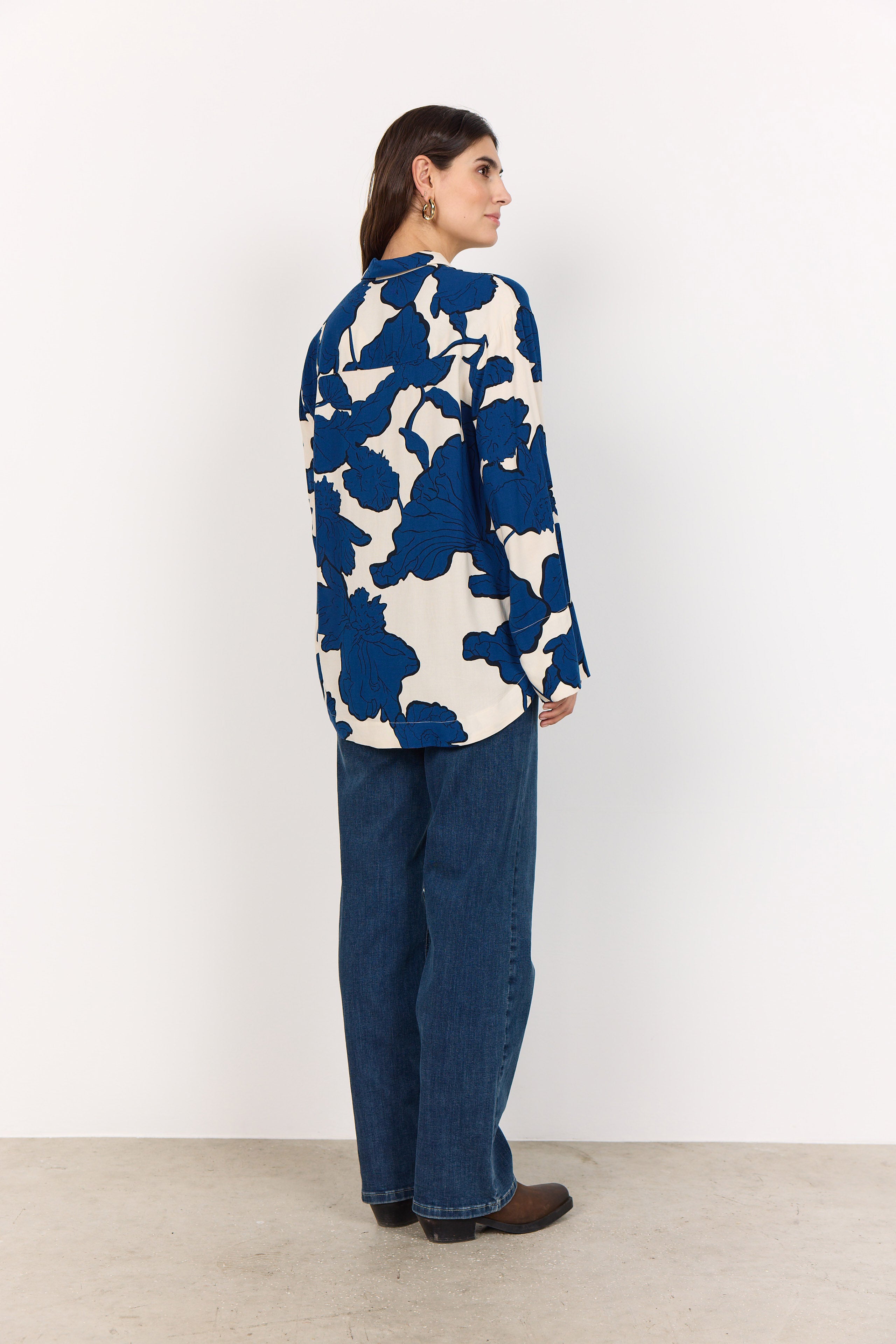 Soya Concept Vigdis Abstract Print Shirt - Estate Blue Combi