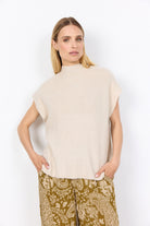 Soya Concept Virginia Knitted Drop Shoulder Jumper - Cream Melange