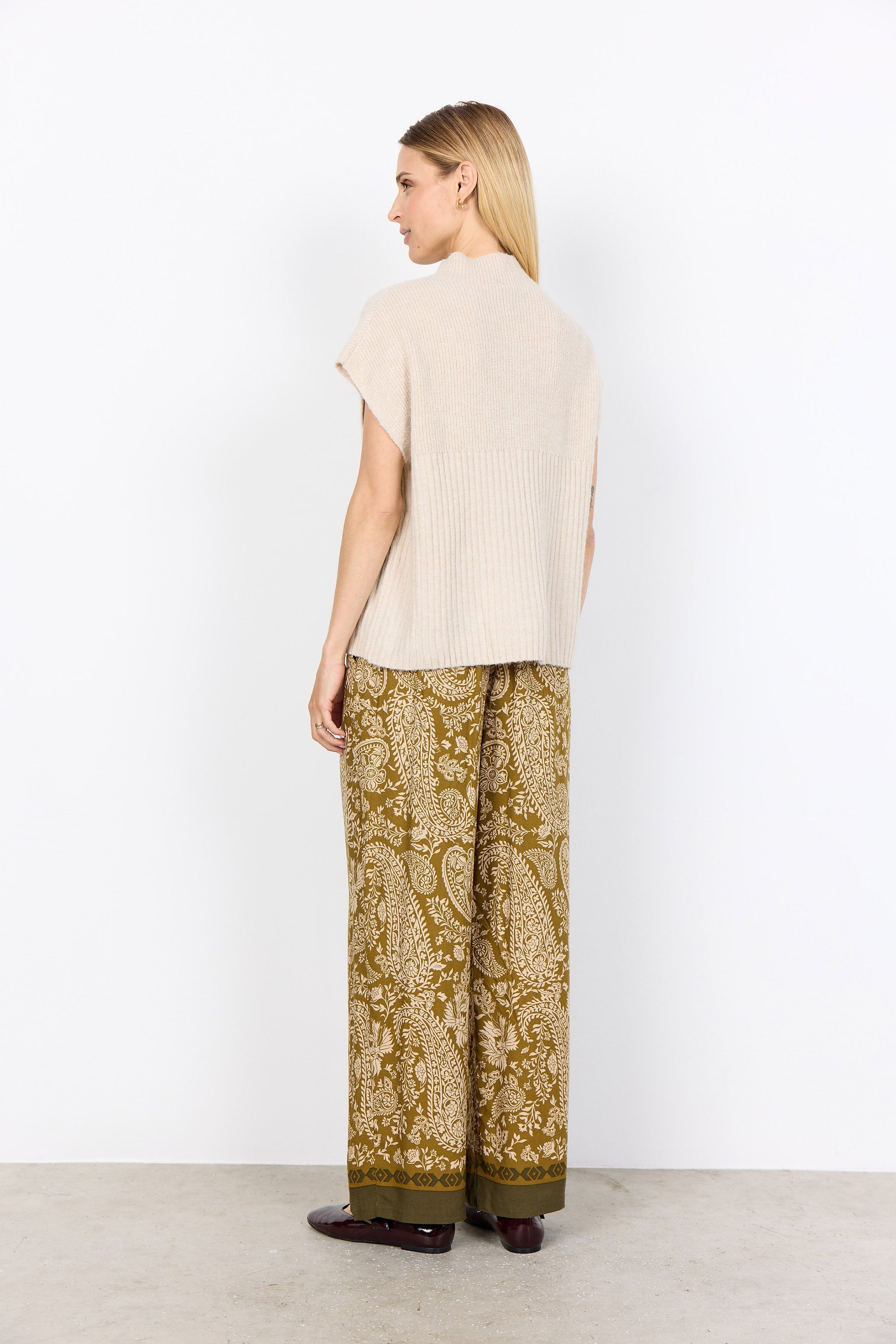 Soya Concept Virginia Knitted Drop Shoulder Jumper - Cream Melange