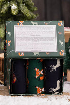 Swole Panda Countryside Box of 3 Bamboo Socks - Green/Blue SP028-3_08_7-11