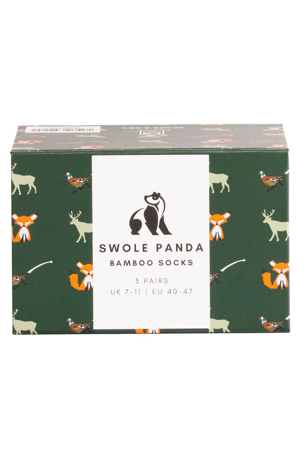 Swole Panda Countryside Box of 3 Bamboo Socks - Green/Blue SP028-3_08_7-11