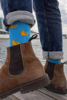 Swole Panda Duck Bamboo Socks - Blue/Yellow SP351_DUCK_7-11