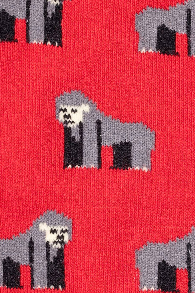 Swole Panda Gorilla Bamboo Socks - Red  SP397_GORILLA_7-11