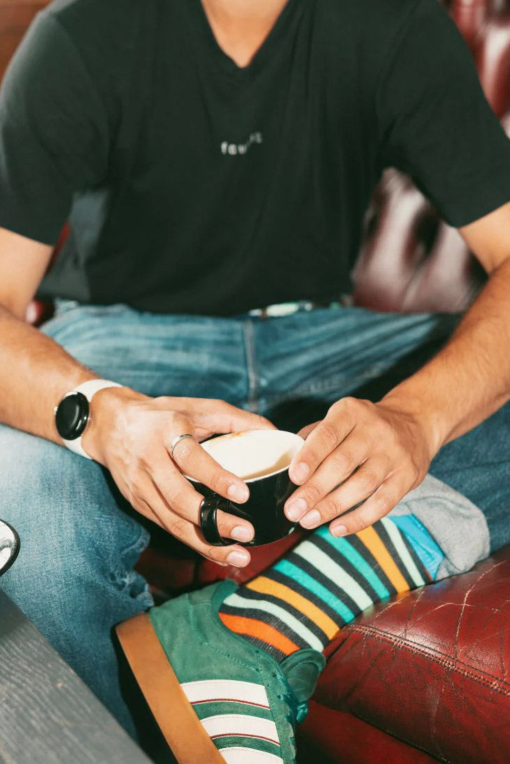 Swole Panda Gradient Stripe Bamboo Socks - Multi SP494_GRASTRIPE_7-11