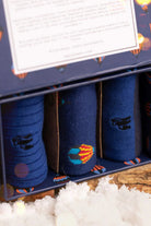 Swole Panda Hot Air Balloon Box of 3 Bamboo Socks - Blue SP028-3_20_7-11