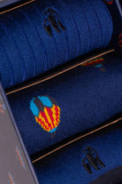 Swole Panda Hot Air Balloon Box of 3 Bamboo Socks - Blue SP028-3_20_7-11