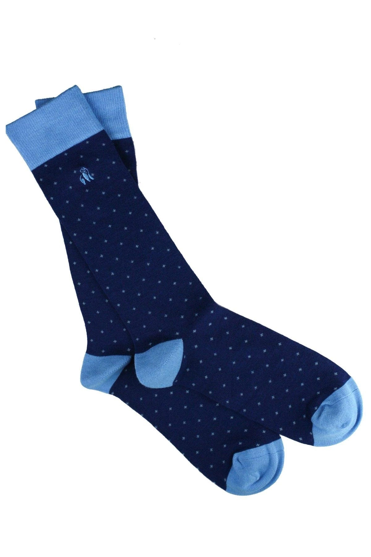 Spotted Bamboo Socks - Sky Blue - 7-11 UK