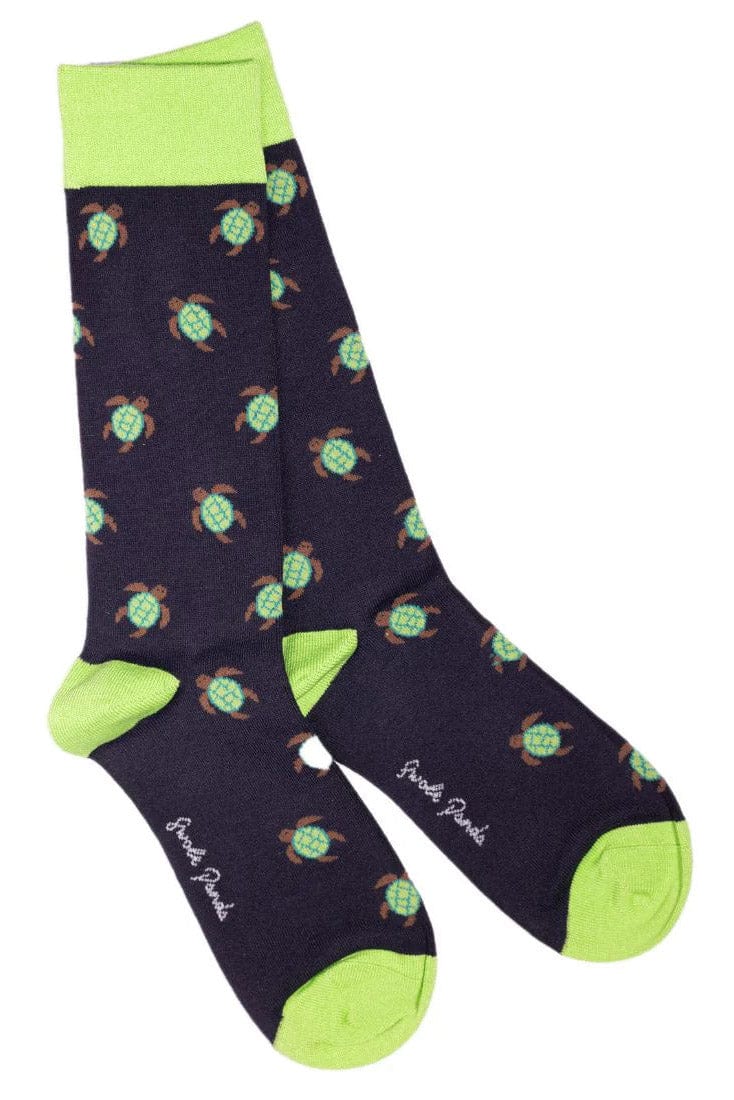 Swole Panda Turtle Bamboo Socks - Navy SP380_TURTLE_7-11