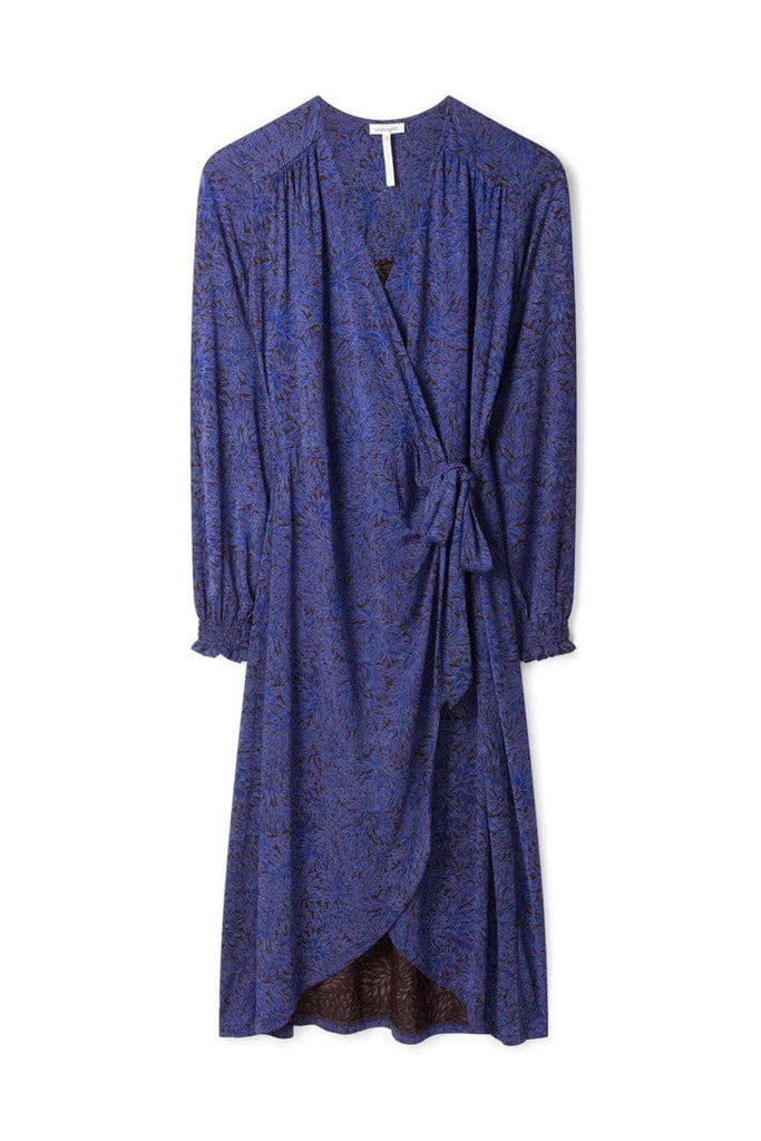 Thought Adoette EcoVero Printed Wrap Dress - Dark Sapphire Blue