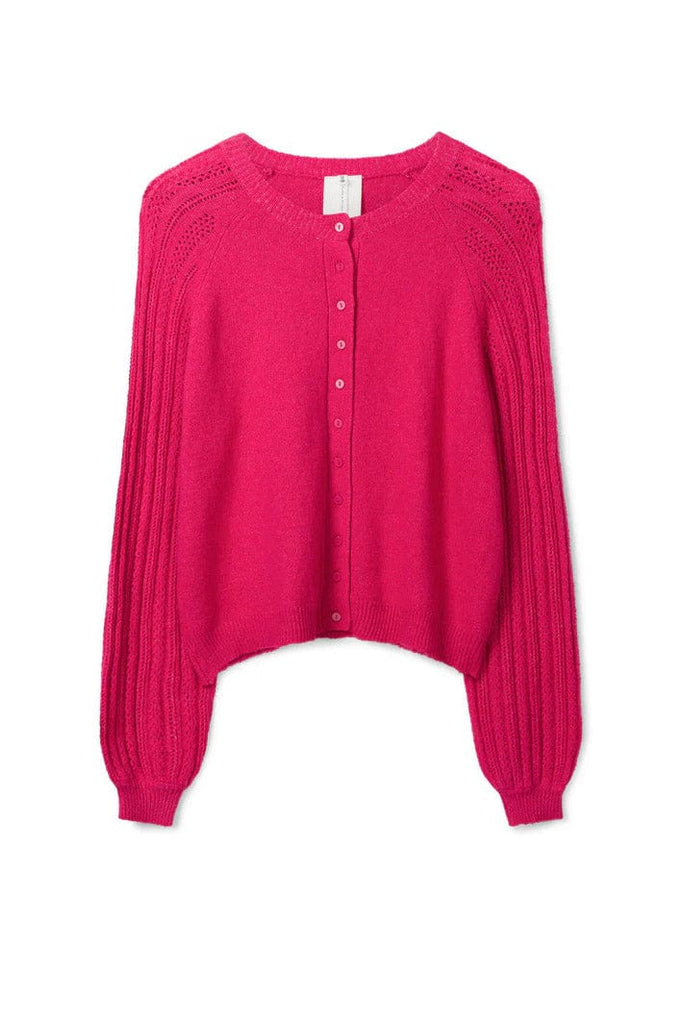 Thought Florna Organic Cotton Fluffy Cardigan - Radish Pink