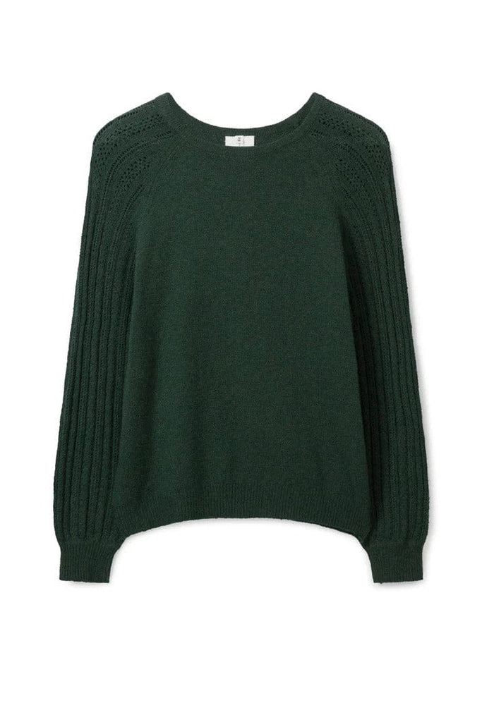 Thought Florna Organic Cotton Fluffy Jumper - Forest Green