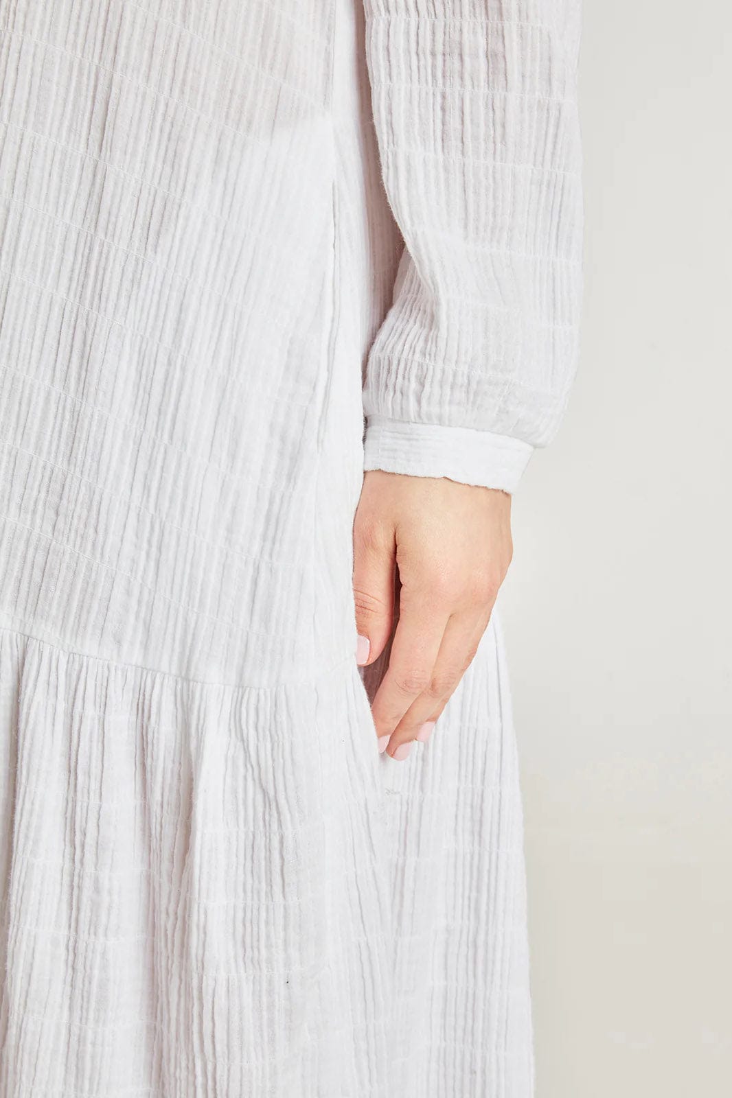 Thought Laelia Organic Cotton Cheesecloth Midi Dress - White